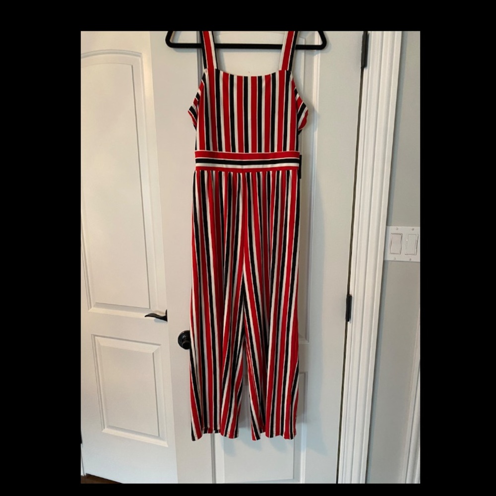 Red striped jumpsuit